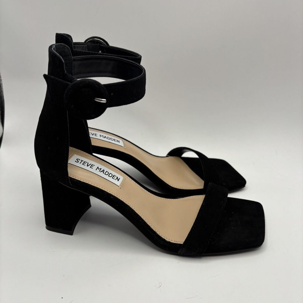 Steve Madden Women Reverie Ankle Leather Square Toe Sandals shoes sz 6M - Picture 4 of 9